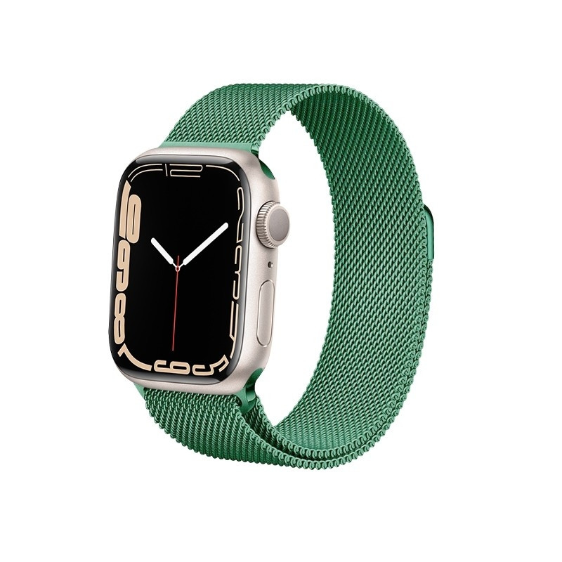 Crong Milano Steel - Premium Μεταλλικό Λουράκι Apple Watch SE/7/6/5/4/3 (45/44/42mm) - Green (CRG-44MST-GRN)