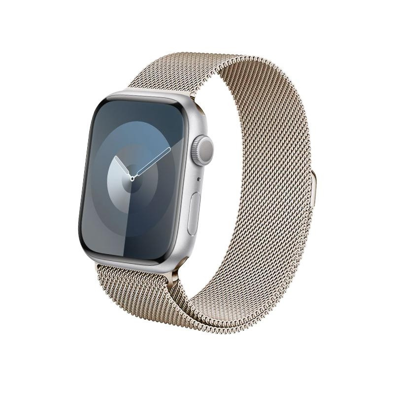 Crong Milano Steel - Premium Μεταλλικό Λουράκι Apple Watch Ultra2/Ultra1/SE/9/8/7/6/5/4 (49/45/44mm) - Champagne (CRG-44MST-CHP)
