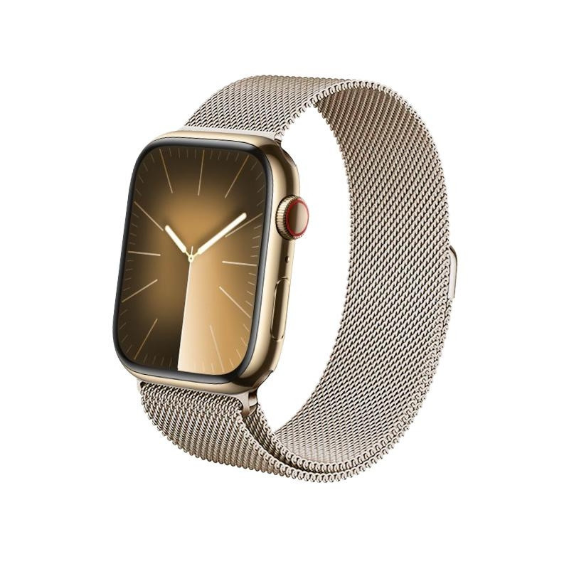 Crong Milano Steel - Premium Μεταλλικό Λουράκι Apple Watch Ultra2/Ultra1/SE/9/8/7/6/5/4 (49/45/44mm) - Champagne (CRG-44MST-CHP)