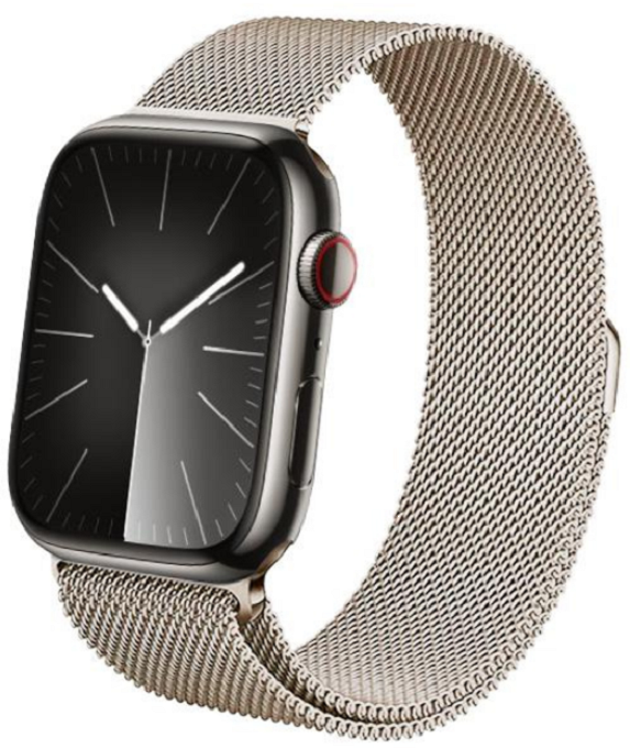 Crong Milano Steel - Premium Μεταλλικό Λουράκι Apple Watch Ultra2/Ultra1/SE/9/8/7/6/5/4 (49/45/44mm) - Champagne (CRG-44MST-CHP)