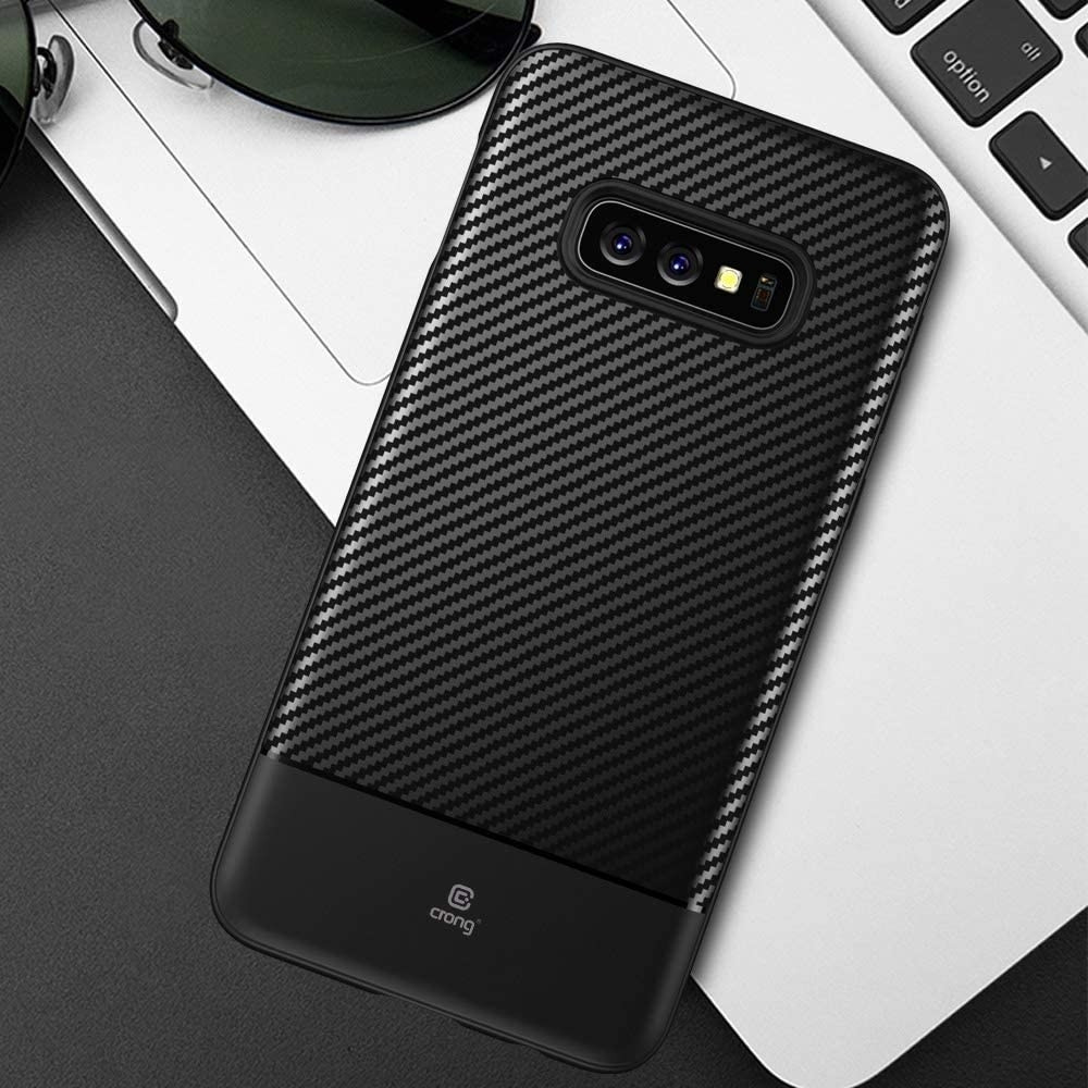 Crong Prestige Carbon Θήκη Samsung Galaxy S10e - Black (CRG-CARB-SGS10E-BLK)