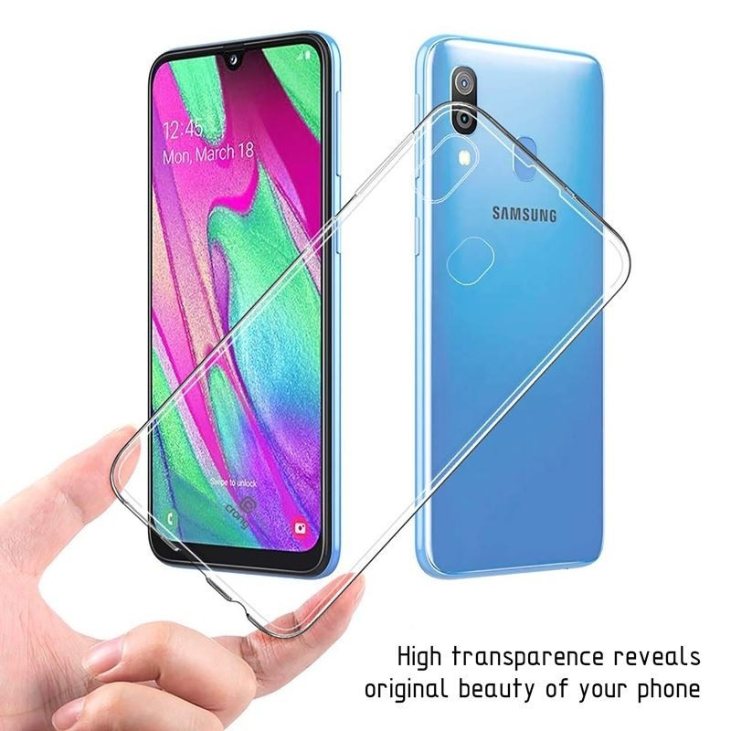 Crong Slim Διάφανη Θήκη Σιλικόνης Samsung Galaxy A40 - 0.8mm - Clear (CRG-CRSLIM-SGA40-TRS)