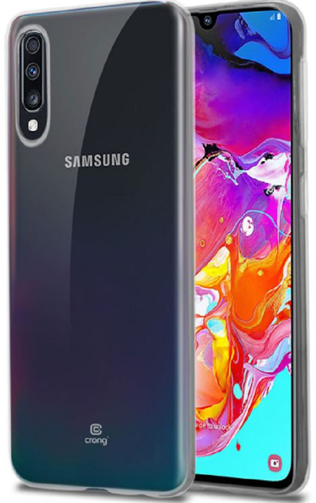 Crong Slim Διάφανη Θήκη Σιλικόνης Samsung Galaxy A70 - 0.8mm - Clear (CRG-CRSLIM-SGA70-TRS)