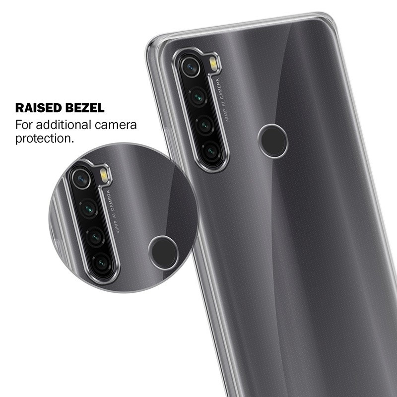 Crong Slim Διάφανη Θήκη Σιλικόνης Xiaomi Redmi Note 8T - 0.8mm - Clear (CRG-CRSLIM-XRMI8T-TRS)