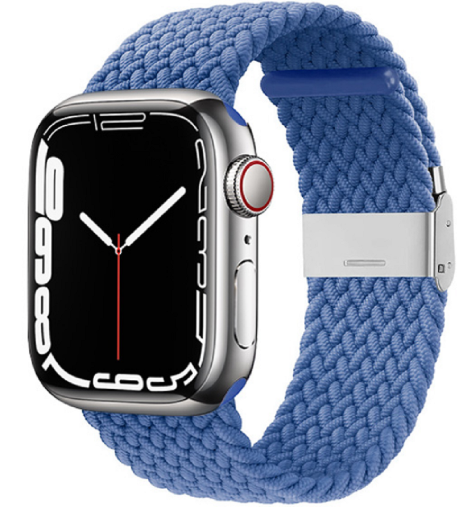 Crong Wave Band - Premium Υφασμάτινο Πλεκτό Λουράκι Apple Watch SE/7/6/5/4/3 (41/40/38mm) - Blue (CRG-40WAV-BLU)