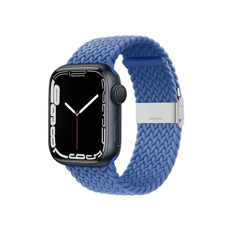 Crong Wave Band - Premium Υφασμάτινο Πλεκτό Λουράκι Apple Watch SE/7/6/5/4/3 (41/40/38mm) - Blue (CRG-40WAV-BLU)