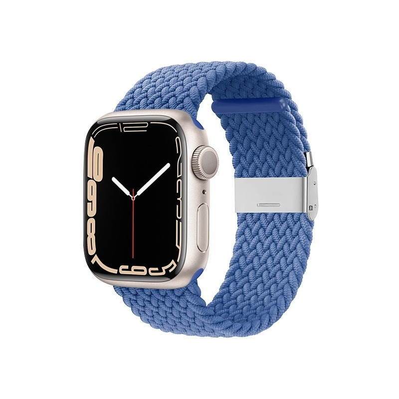 Crong Wave Band - Premium Υφασμάτινο Πλεκτό Λουράκι Apple Watch SE/7/6/5/4/3 (45/44/42mm) - Blue (CRG-44WAV-BLU)