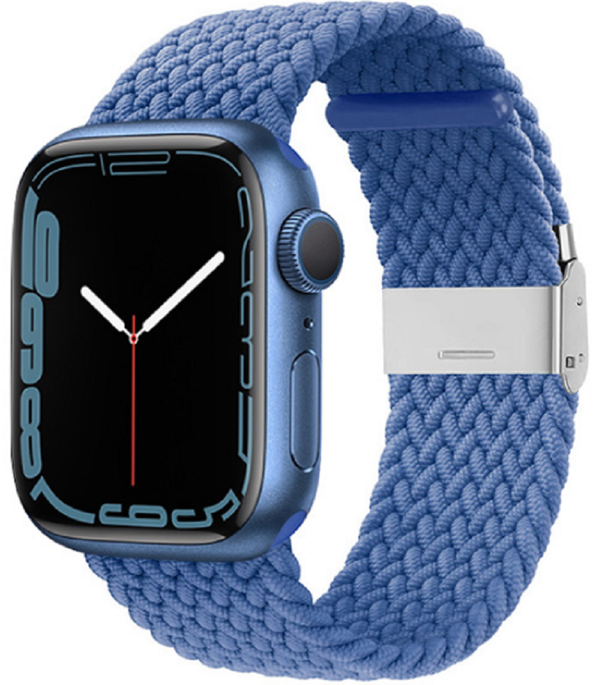 Crong Wave Band - Premium Υφασμάτινο Πλεκτό Λουράκι Apple Watch SE/7/6/5/4/3 (45/44/42mm) - Blue (CRG-44WAV-BLU)
