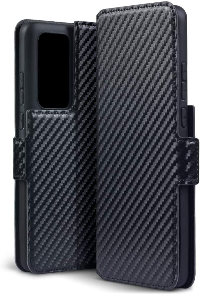 Terrapin Low Profile Θήκη - Πορτοφόλι Carbon Fibre Huawei P40 - Black (117-083-245)