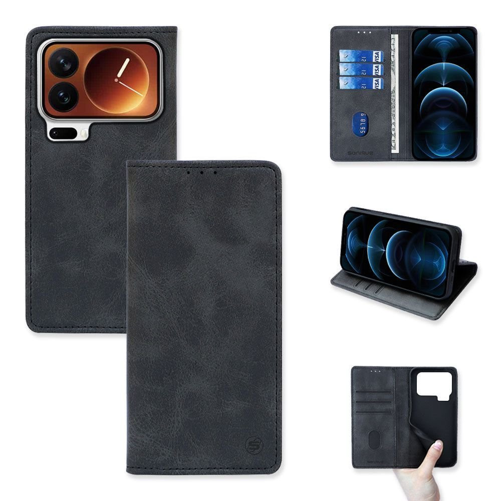 Θήκη Πορτοφόλι Vintage Magnet Wallet Sonique Xiaomi Xiaomi 17 Pro 5G Μαύρο