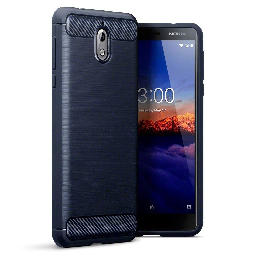 Terrapin Θήκη Σιλικόνης Carbon Fibre Design Nokia 3.1 - Dark Blue 
