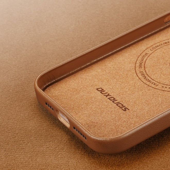 Duxducis Grit Elegant PU Leather - Σκληρή Θήκη MagSafe Apple iPhone 14 Pro Max - Brown (6934913035016)