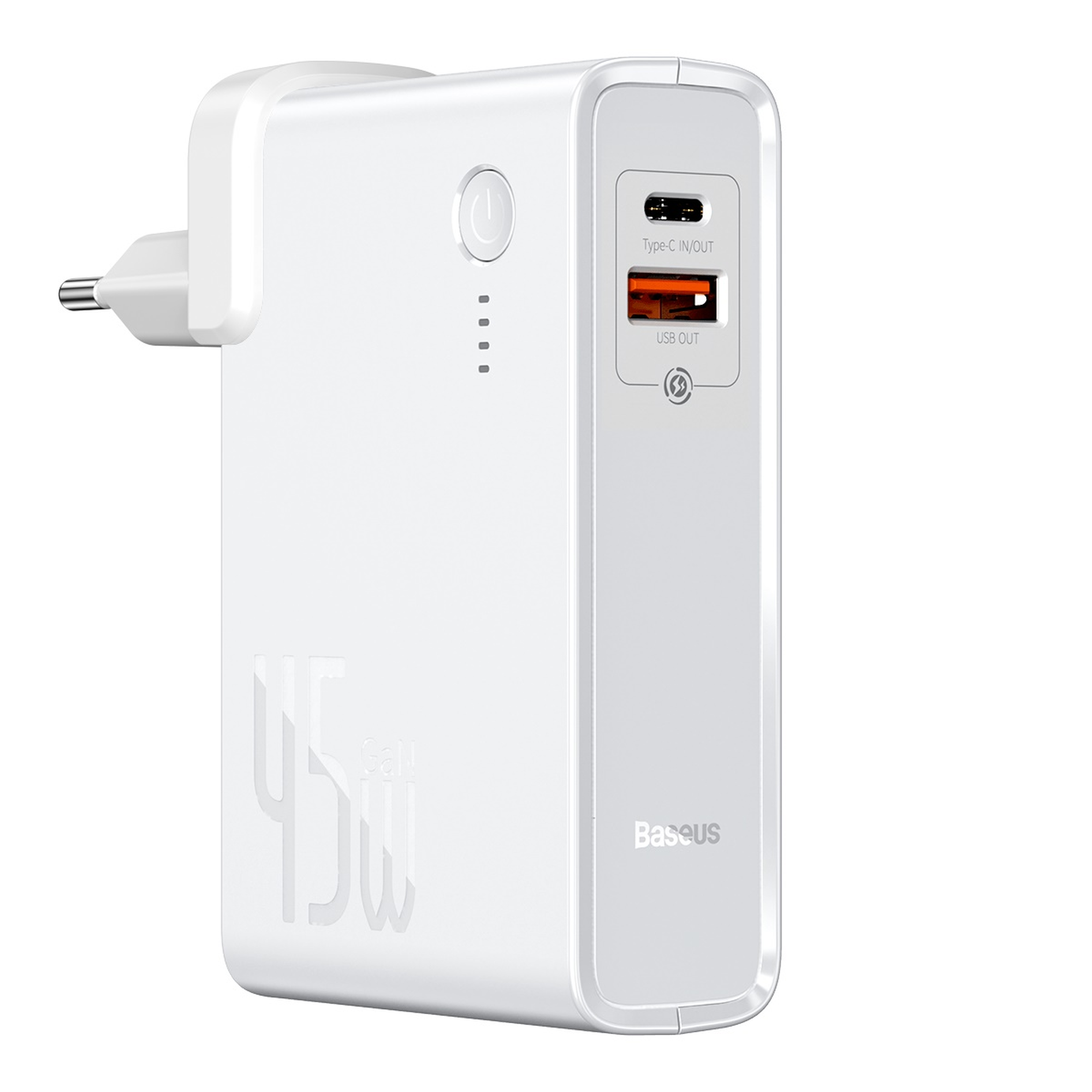 Baseus Powerbank PD - Φορητή Μπαταρία και Φορτιστής Ταξιδιού - USB x 1 / Type-C x 1- 10000mAh - 45W - White (PPNLD-H02)