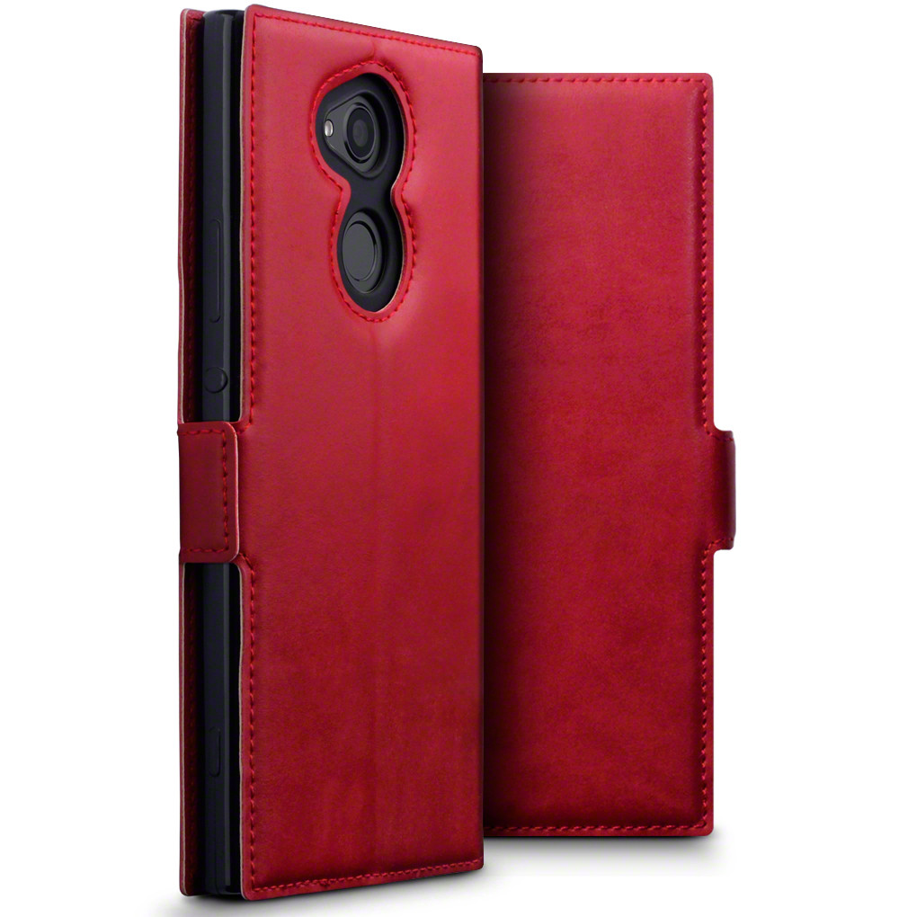 Terrapin Low Profile Δερμάτινη Θήκη - Πορτοφόλι Sony Xperia XA2 Ultra - Red 