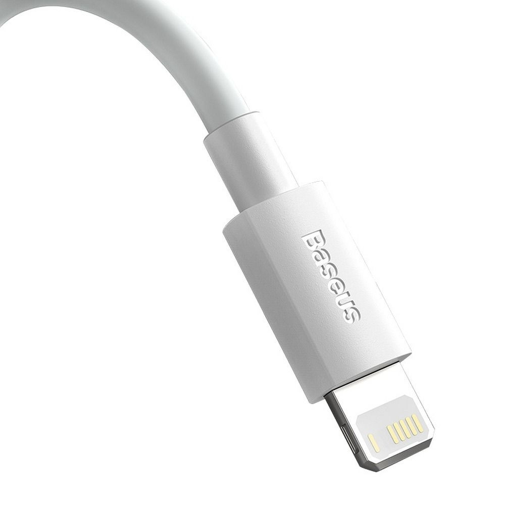Baseus Καλώδιο USB A σε Lightning 2.4A Wisdom TZCALZJ-02 2 τεμάχια 1,5 m λευκό (6953156230316)