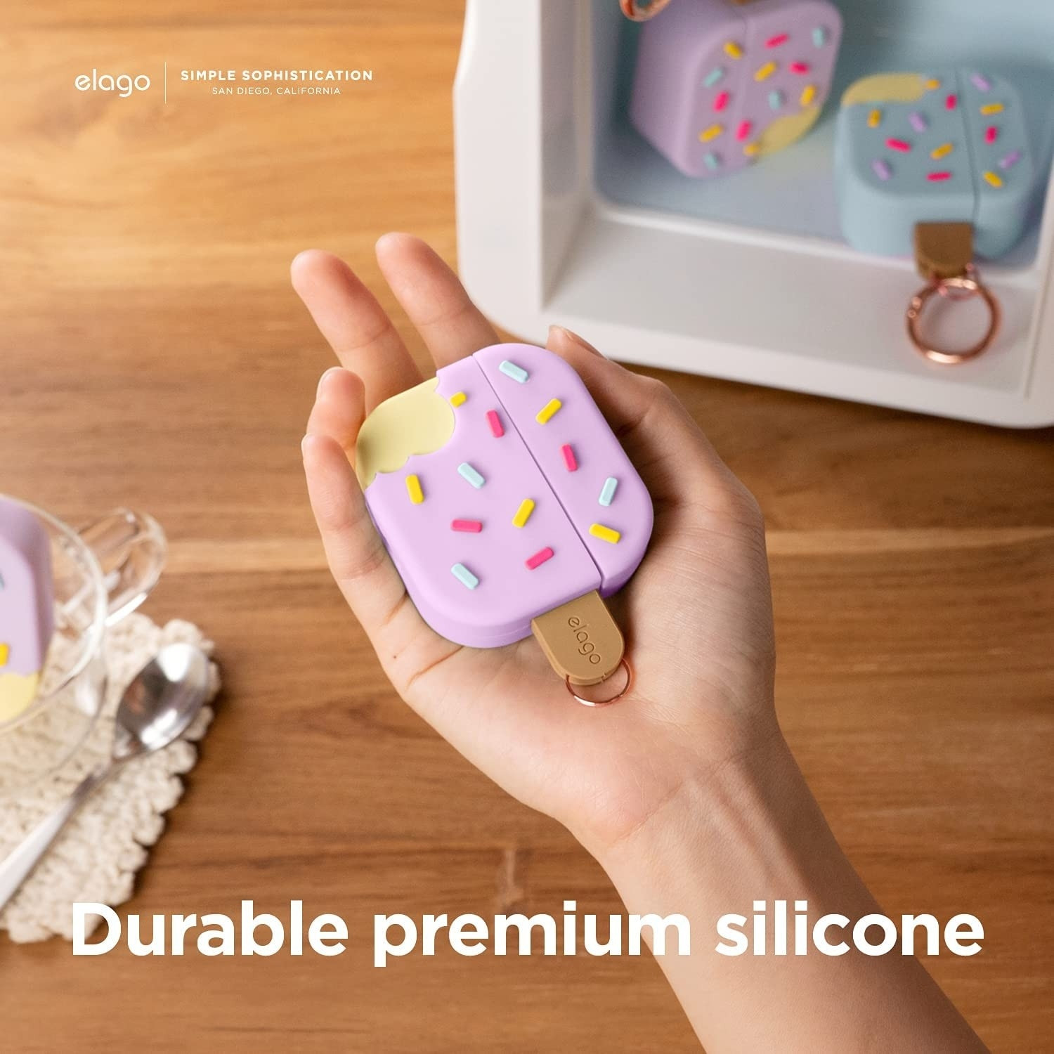 Elago AirPods Ice Cream Case - Θήκη Σιλικόνης για AirPods 3rd Gen - Lavender / Blueberry (EAP3-ICE-LV)