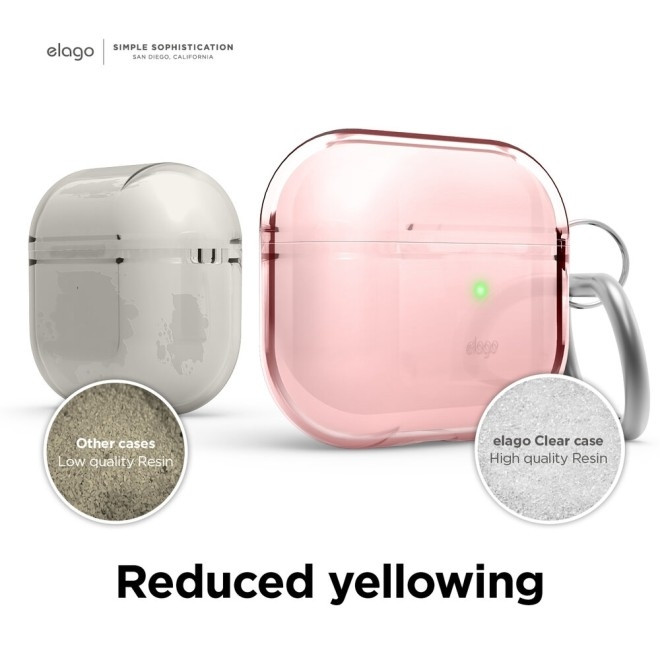 Elago AirPods 3 Clear TPU Hang Case - Ημιδιάφανη Θήκη για AirPods 3rd Gen - Lovely Pink (EAP3CL-HANG-LPK)