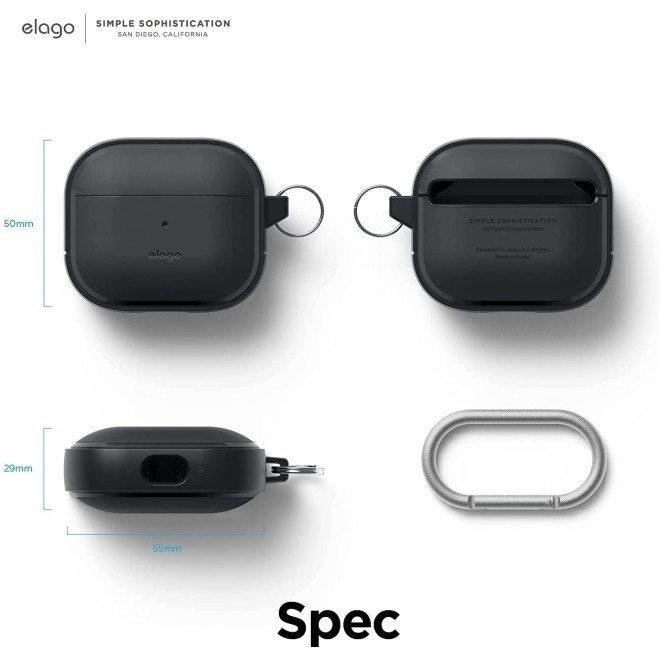 Elago EDC Case - Ανθεκτική Θήκη Σιλικόνης για AirPods 3rd Gen - Black (EAP3EDC-BK)
