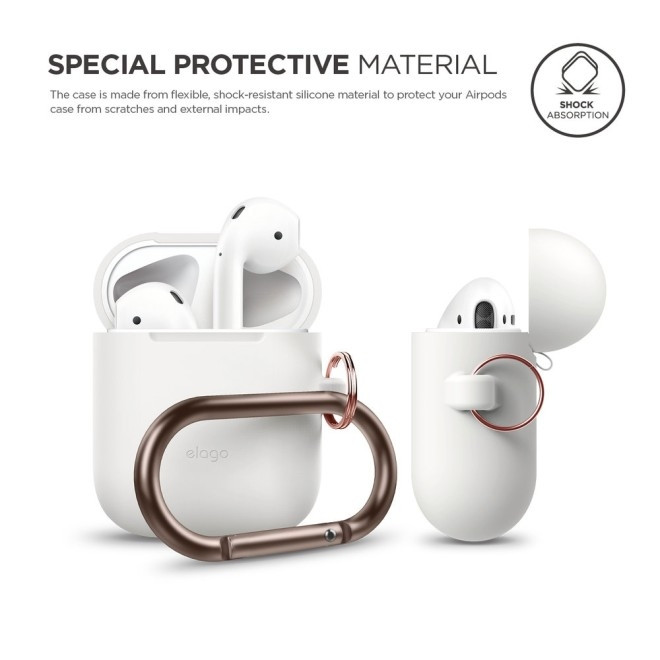 Elago Hang Case - Θήκη Σιλικόνης για AirPods 2nd Gen / 1st Gen - White (EAPSC-HANG-WH)