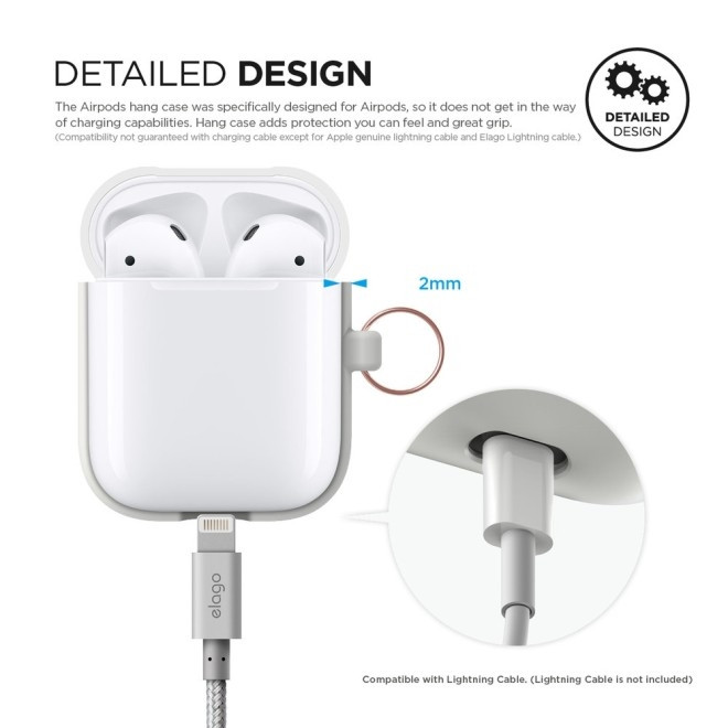 Elago Hang Case - Θήκη Σιλικόνης για AirPods 2nd Gen / 1st Gen - White (EAPSC-HANG-WH)