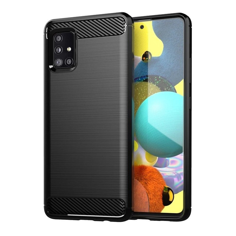 OEM Θήκη Σιλικόνης Carbon Fibre για Samsung Galaxy A31 - Black