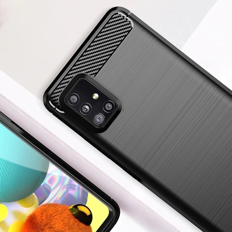 OEM Θήκη Σιλικόνης Carbon Fibre για Samsung Galaxy A31 - Black