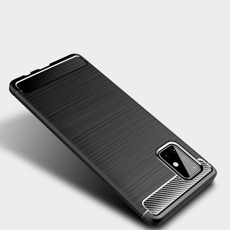 OEM Θήκη Σιλικόνης Carbon Fibre για Samsung Galaxy A31 - Black