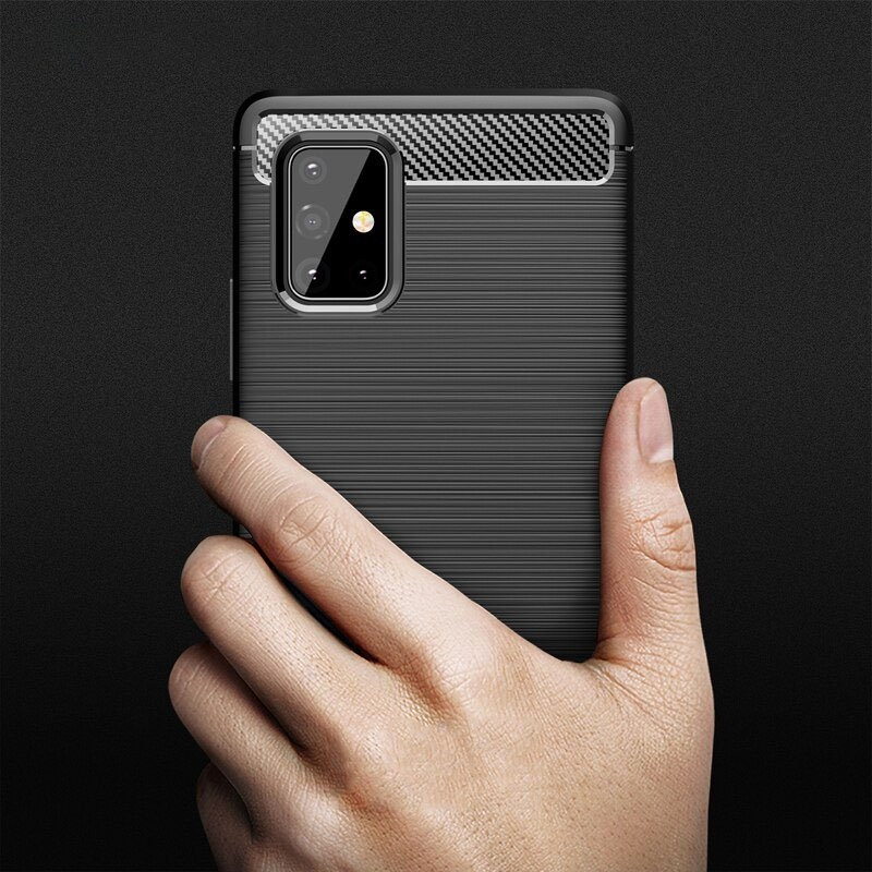 OEM Θήκη Σιλικόνης Carbon Fibre για Samsung Galaxy A31 - Black