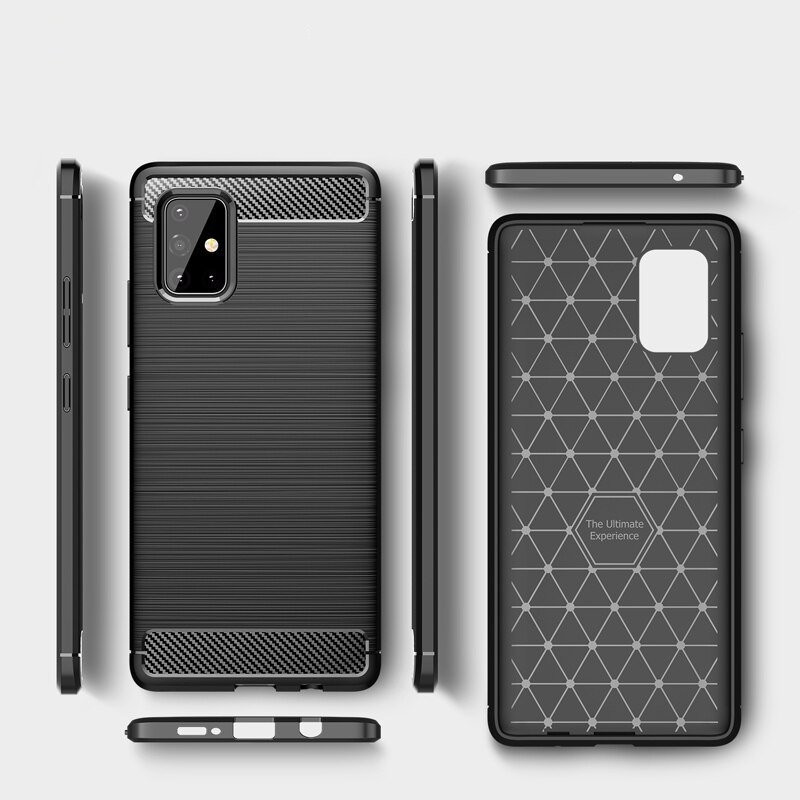 OEM Θήκη Σιλικόνης Carbon Fibre για Samsung Galaxy A31 - Black