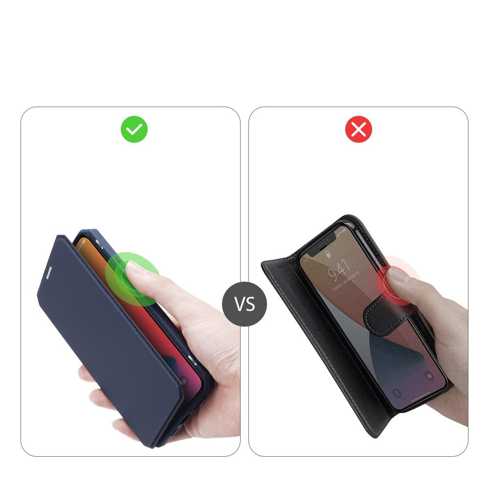 DUX DUCIS Skin X Wallet Case Θήκη Πορτοφόλι με Stand για iPhone 12 Pro Max - Blue