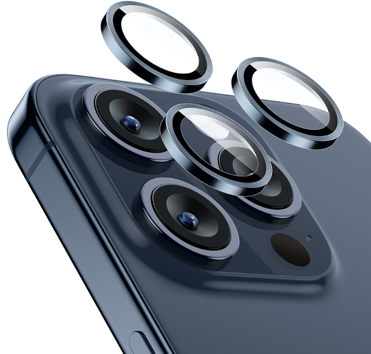 ESR Armorite Camera Lens Protectors - Αντιχαρακτικό Γυαλί Προστασίας για Φακό Κάμερας - Apple iPhone 15 Pro / 15 Pro Max - Blue (4894240174166)