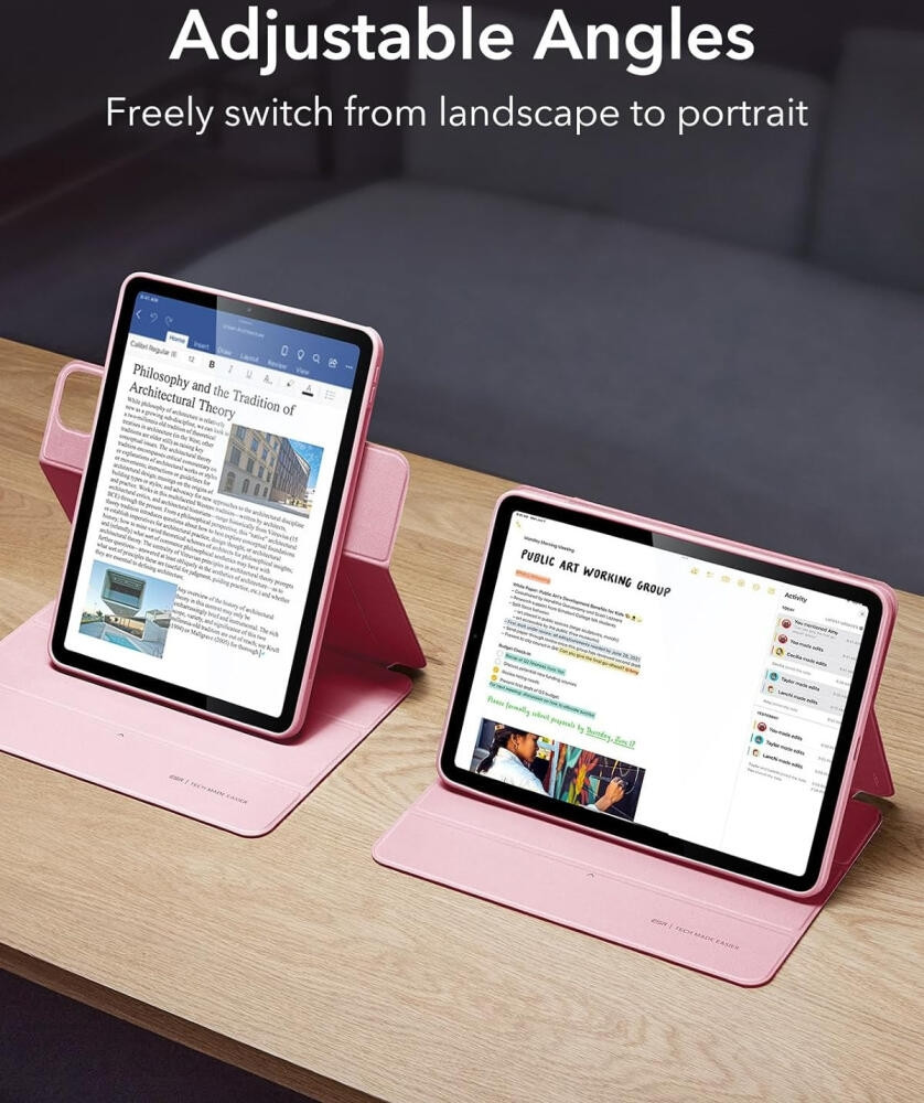 ESR Rebound Hybrid 360 Θήκη Apple iPad Air 6 2024 11" / Air 5 2022 10.9" / Air 4 2020 10.9" με Υποδοχή Apple Pencil - Pink (4894240194416)
