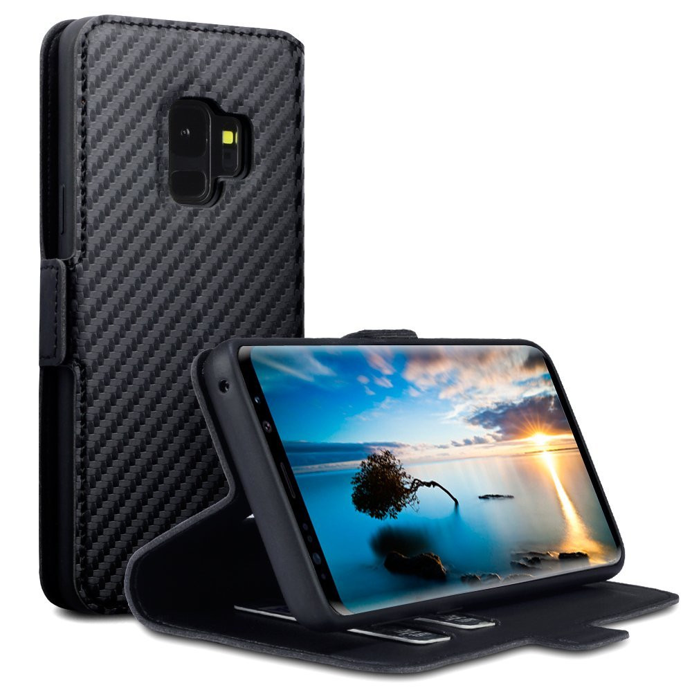 Terrapin Θήκη - Πορτοφόλι Samsung Galaxy S9 - Black Carbon Fibre