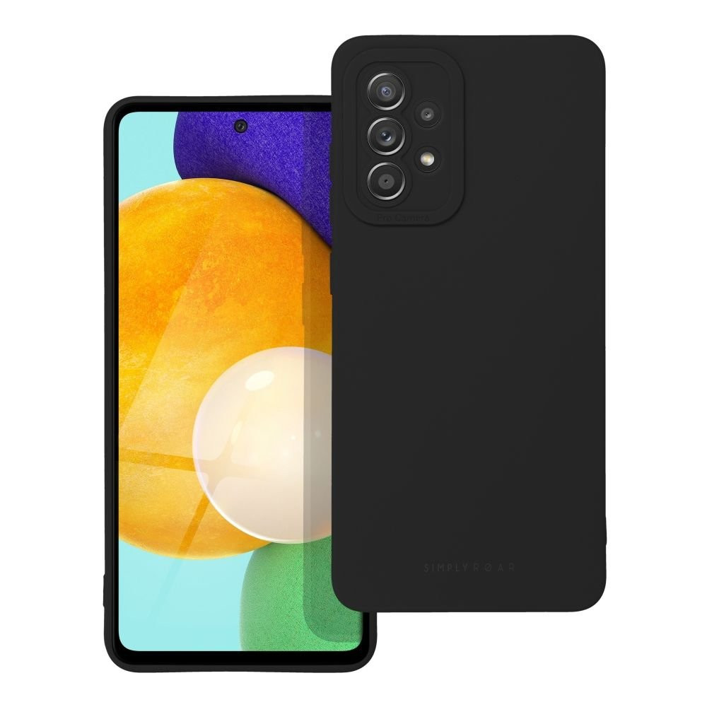 Roar Matte Glass Back Cover Σιλικόνης Samsung Galaxy A52 5G Black 