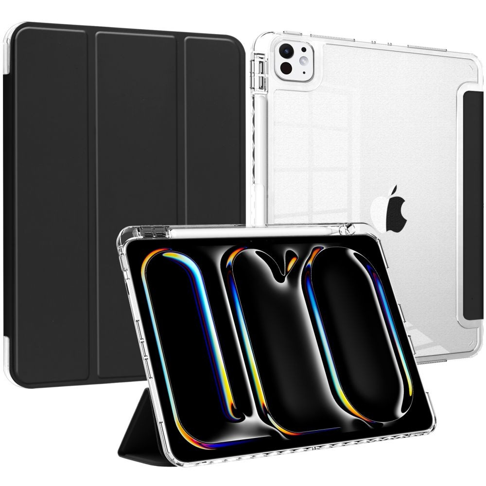 Flip Θήκη με Υποδοχή για Apple Pencil - Apple iPad Pro 13" 2024 - Tech-Protect SC Pen Hybrid - Black / Clear (5906302308545)