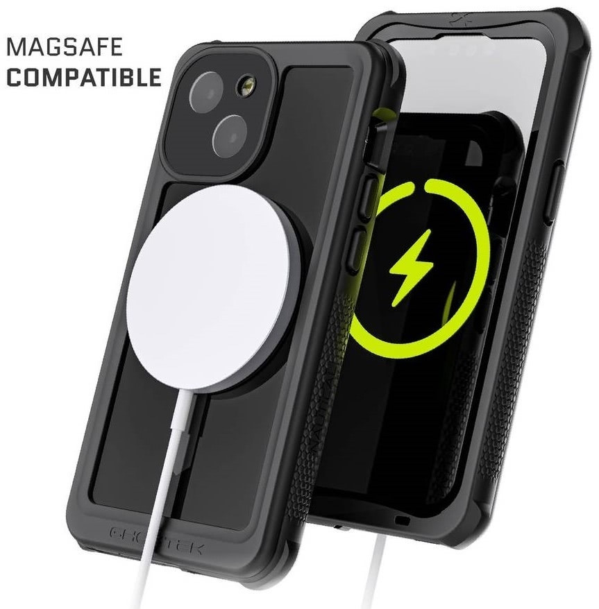 Ghostek Nautical 4 - Ανθεκτική Αδιάβροχη Θήκη MagSafe με Περιστρεφόμενο Κλιπ Ζώνης - Apple iPhone 13 mini - Black (GHOCAS2875)