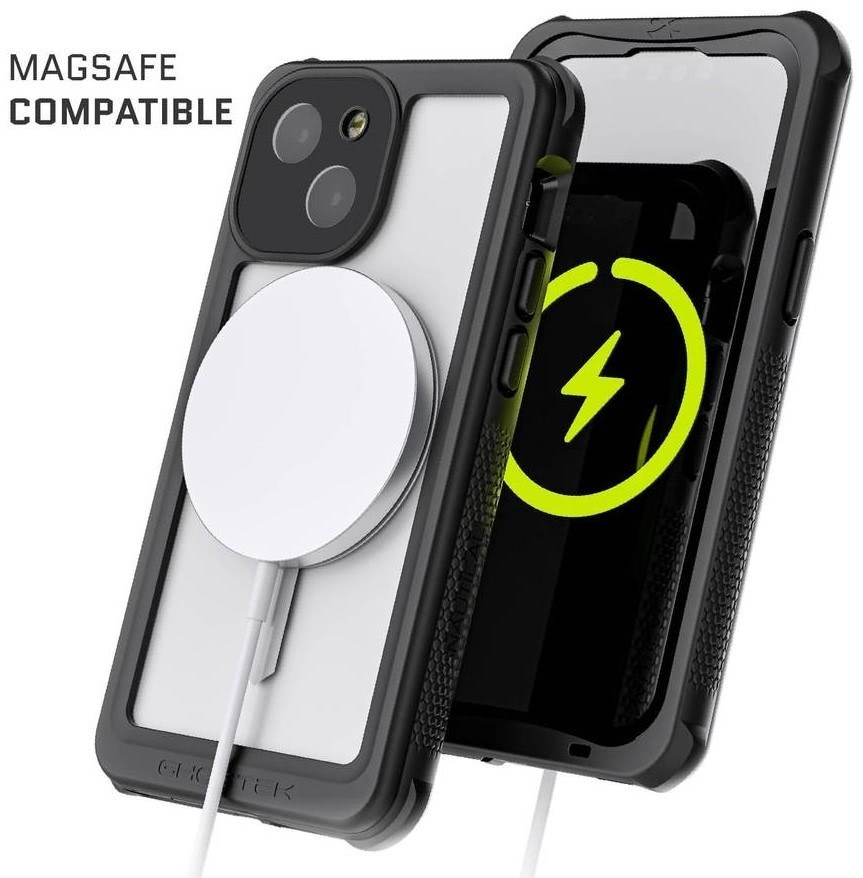 Ghostek Nautical 4 - Ανθεκτική Αδιάβροχη Θήκη MagSafe με Περιστρεφόμενο Κλιπ Ζώνης - Apple iPhone 13 mini - Clear (GHOCAS2876)