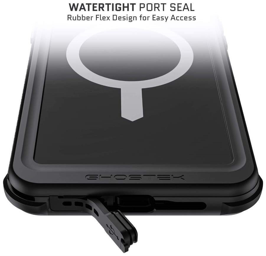 Ghostek Nautical 4 - Ανθεκτική Αδιάβροχη Θήκη MagSafe με Περιστρεφόμενο Κλιπ Ζώνης - Apple iPhone 13 Pro - Black (GHOCAS2879)