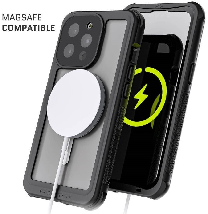 Ghostek Nautical 4 - Ανθεκτική Αδιάβροχη Θήκη MagSafe με Περιστρεφόμενο Κλιπ Ζώνης - Apple iPhone 13 Pro - Clear (GHOCAS2880)