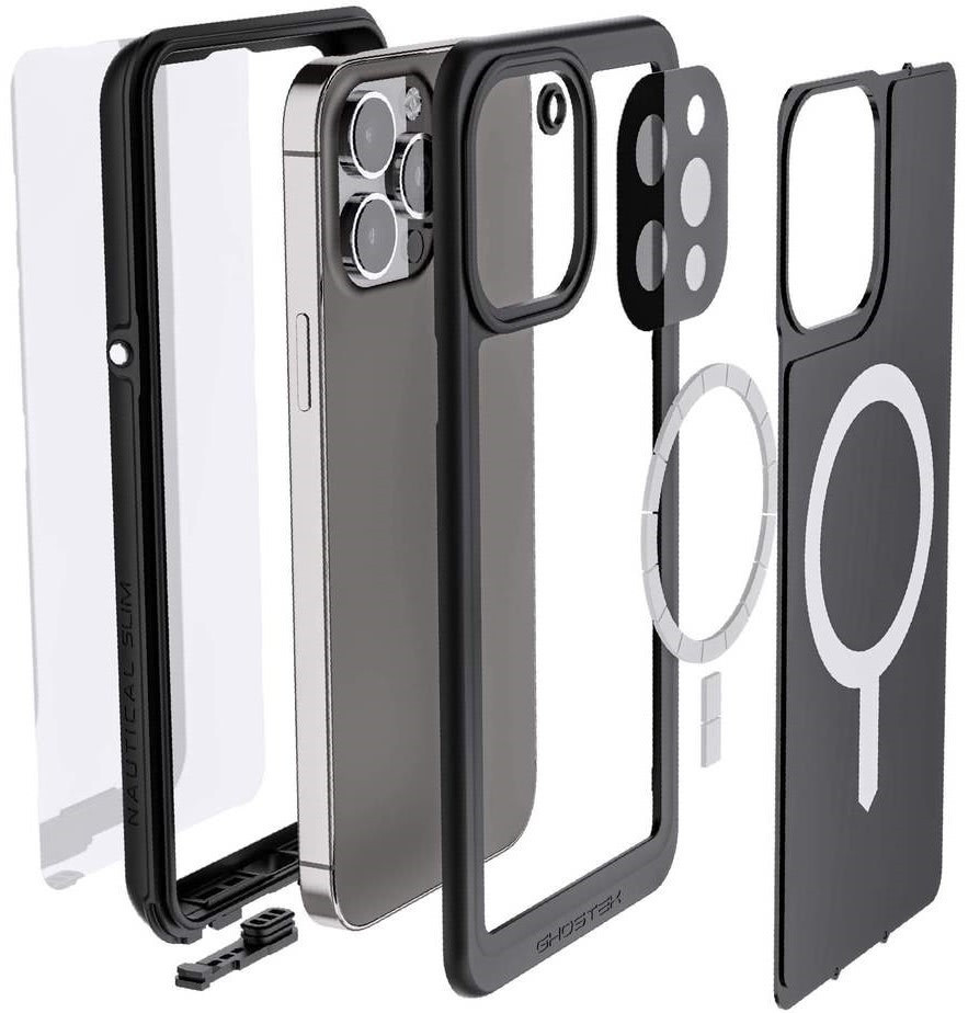 Ghostek Nautical Slim - Ανθεκτική Αδιάβροχη Θήκη MagSafe - Apple iPhone 13 Pro Max - Black (GHOCAS2889)