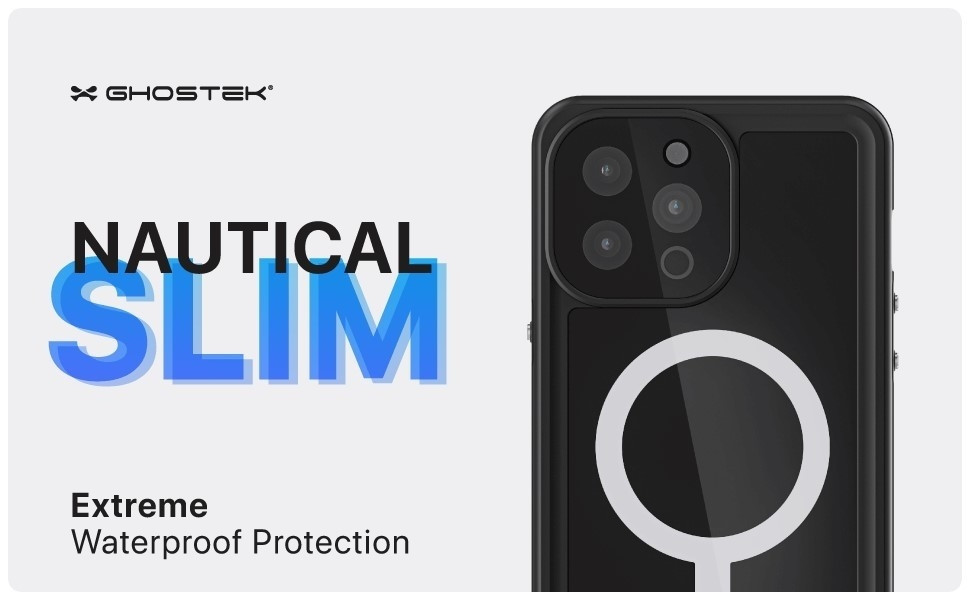 Ghostek Nautical Slim - Ανθεκτική Αδιάβροχη Θήκη MagSafe - Apple iPhone 13 Pro Max - Black (GHOCAS2889)