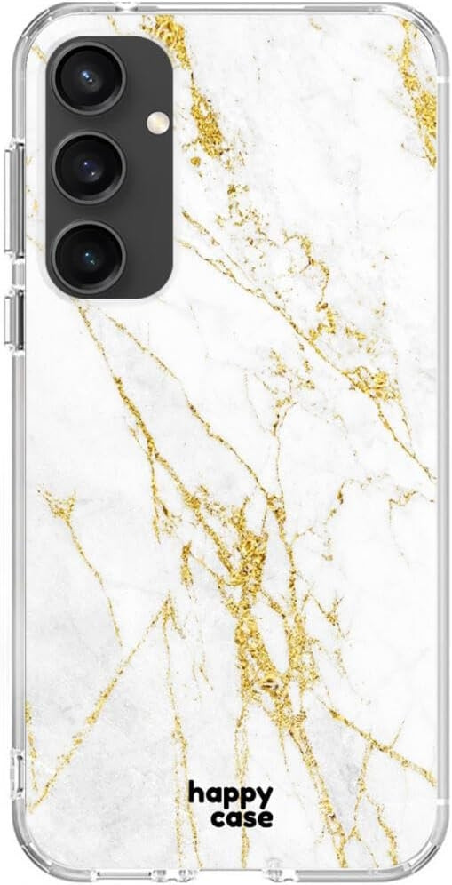 HappyCase Θήκη Σιλικόνης - Samsung Galaxy S23 FE - White Marble Print (8719246442520)