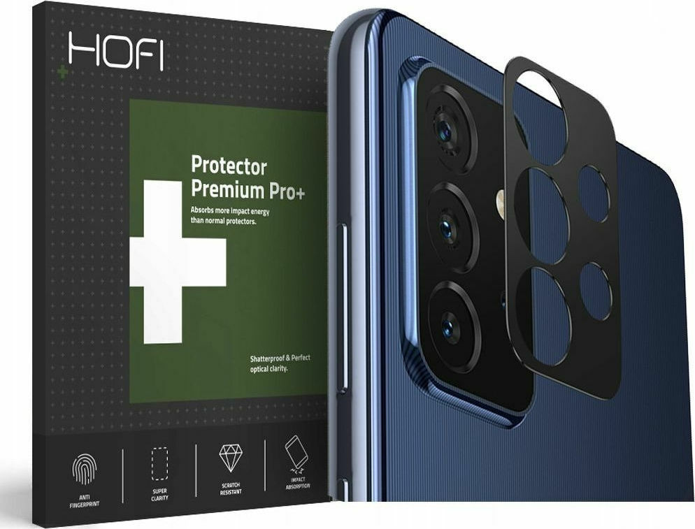 Hofi Premium Pro+ Camera Metal Styling - Μεταλλικό Προστατευτικό Κάλυμμα Κάμερας Samsung Galaxy A72 - Black (6216990210211)