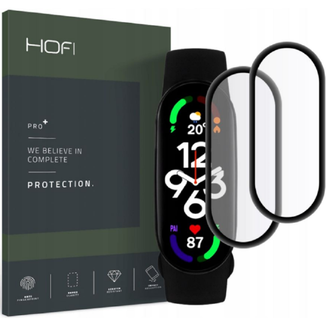Hofi Premium Pro+ Hybrid Tempered Glass Xiaomi Mi Smart Band 7 - 2 Τεμάχια - Black (9589046923722)