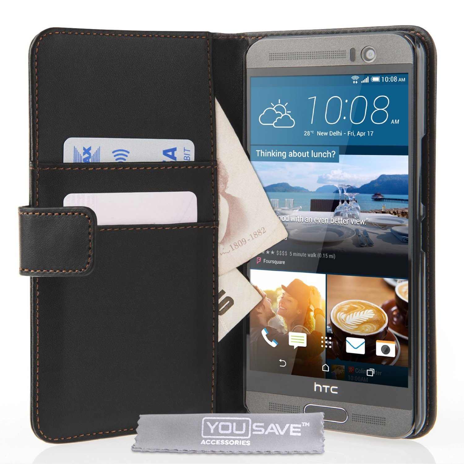 Θήκη- Πορτοφόλι για HTC One M9 Plus  YouSave Accessories μαύρη