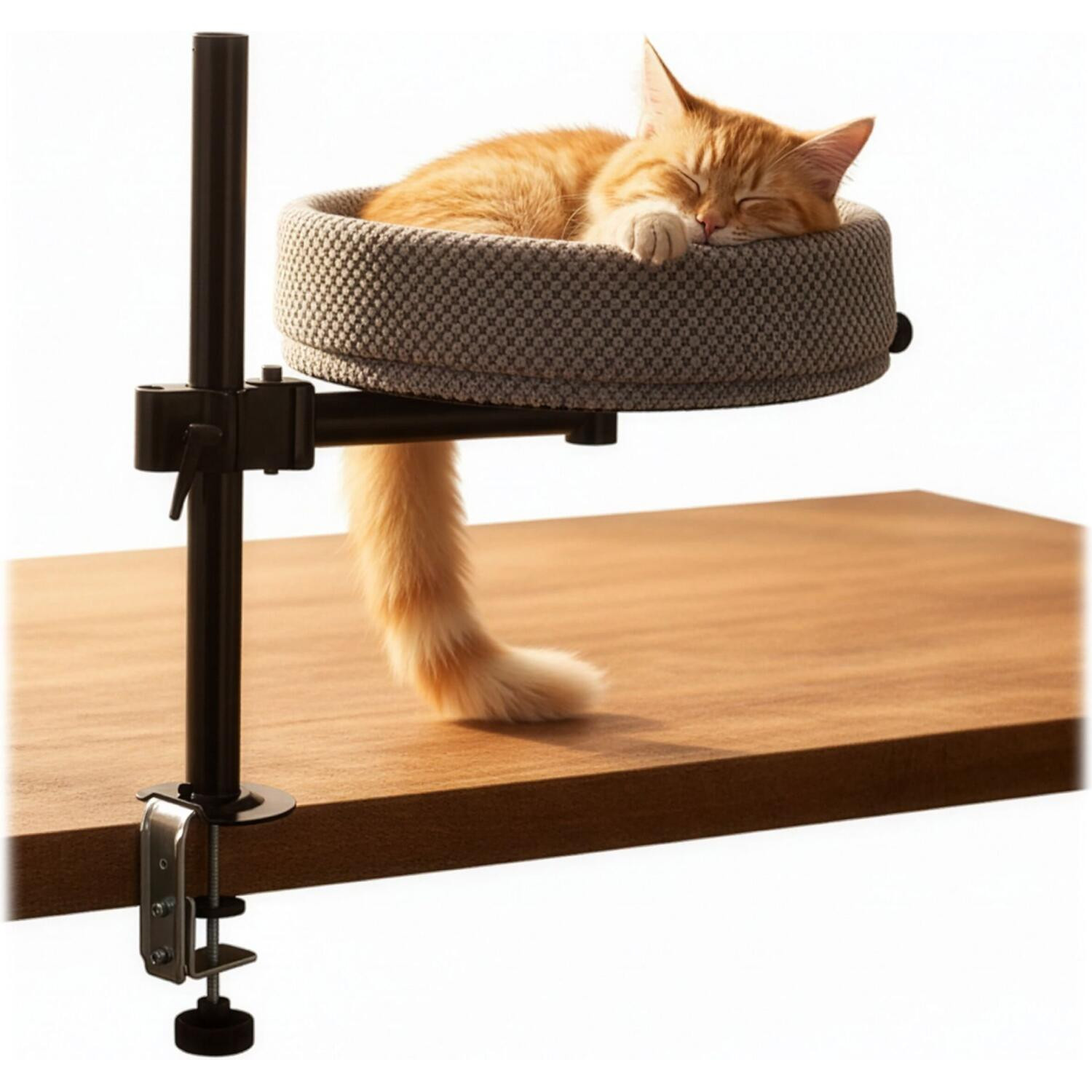 Κρεβάτι Γάτας Relaxdays Desk Cat Bed με Ρυθμιζόμενη Περιστρεφόμενη Βάση για Γραφείο - Grey / Black (10052058)