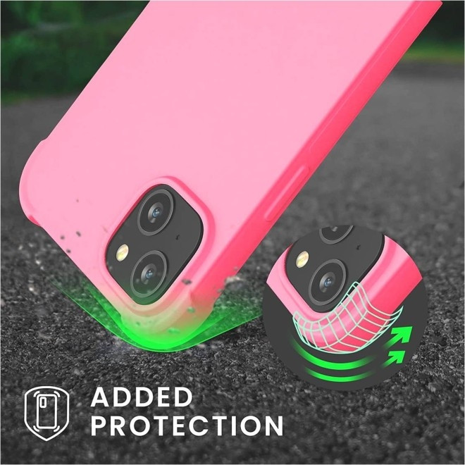 KWmobile Matte Θήκη Σιλικόνης με Λουράκι Λαιμού Apple iPhone 14 Plus - Neon Pink (59117.77)