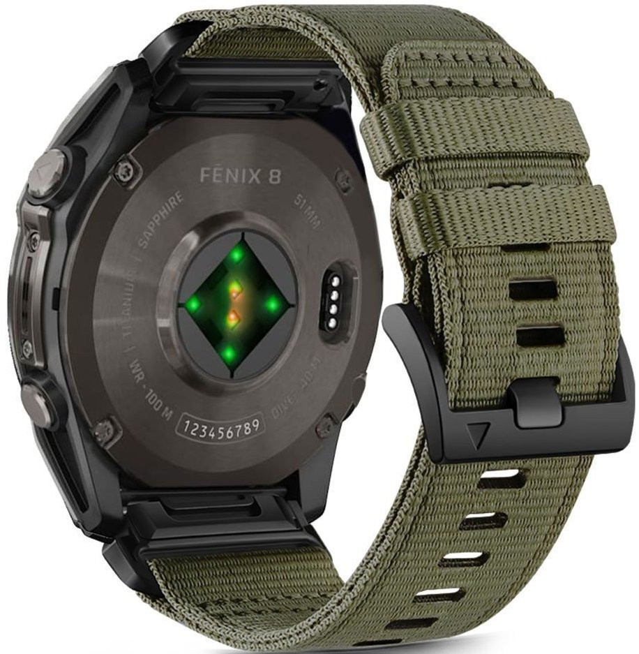 Λουράκι Garmin Fenix 5/6/6 Pro/7/8/E (47mm) Tech-Protect Nylon Classic - Olive Green (5906302377077)