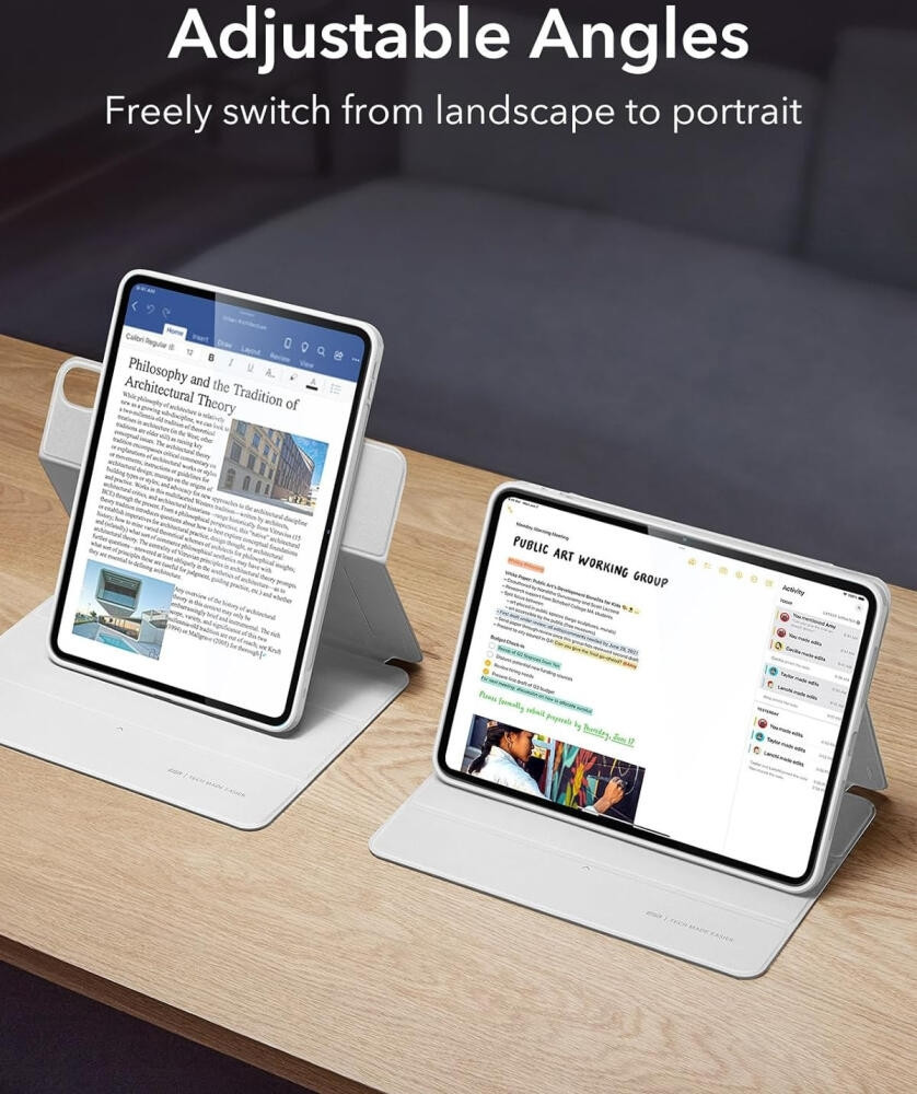 Μαγνητική Θήκη με Υποδοχή Apple Pencil - Apple iPad Air 13" 2024 - ESR Rebound Hybrid 360 - Brilliant White (4894240193815) 