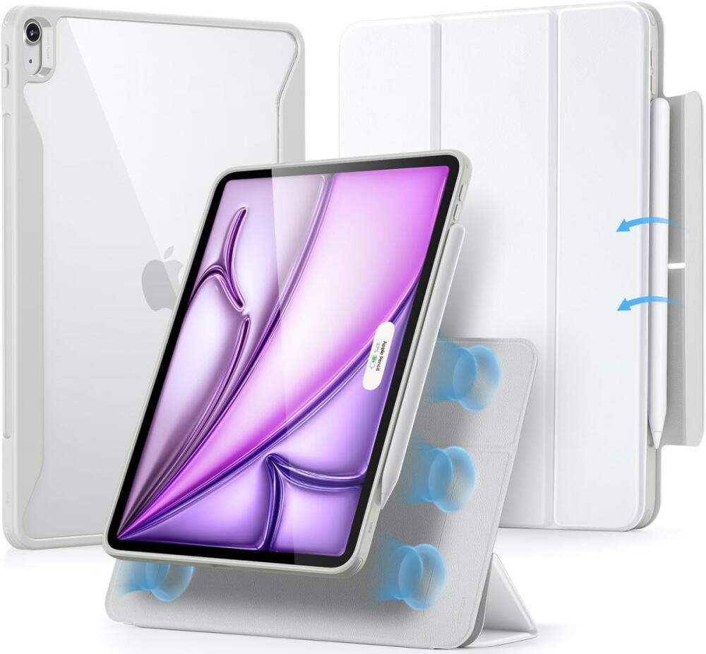 Μαγνητική Θήκη με Υποδοχή Apple Pencil - Apple iPad Air 13" 2024 - ESR Rebound Hybrid 360 - Brilliant White (4894240193815) 